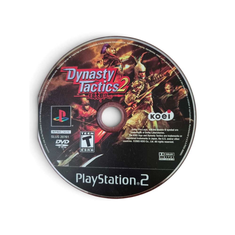 Koei Dynasty Tactics 2 Video Game PlayStation 2 PS2 Disc Only NTSC U/C